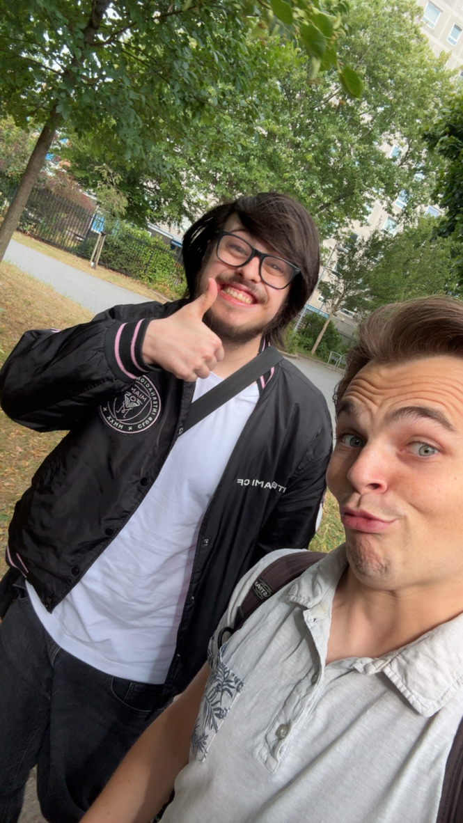 James with his best friend Shawn.